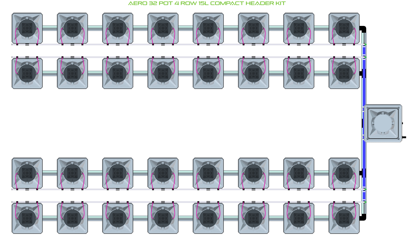 ALIEN AERO 32 Pot 4 Row Kit