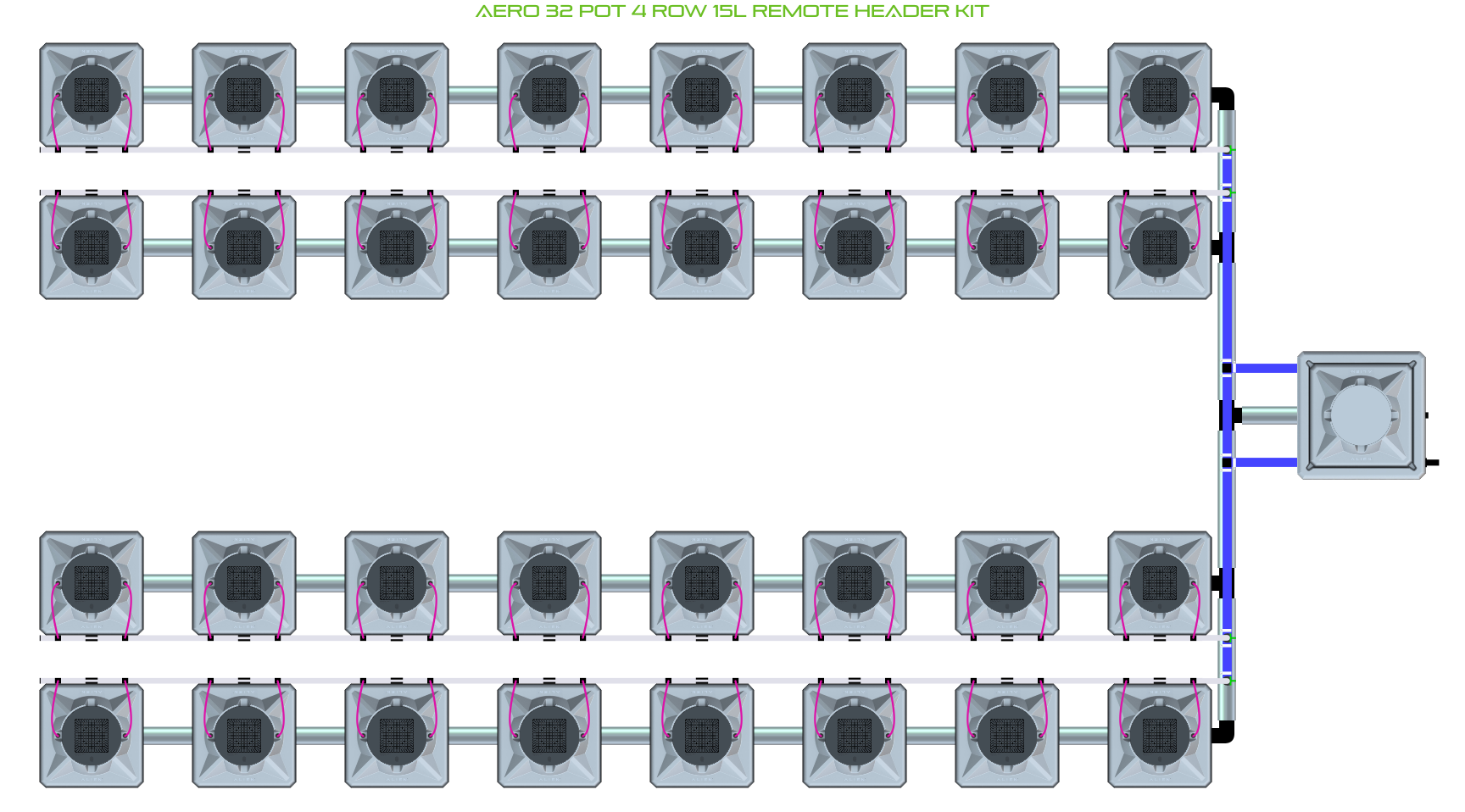 ALIEN AERO 32 Pot 4 Row Kit