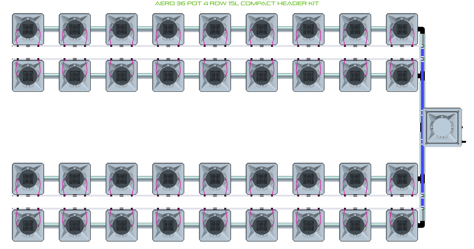 ALIEN AERO 36 Pot 4 Row Kit