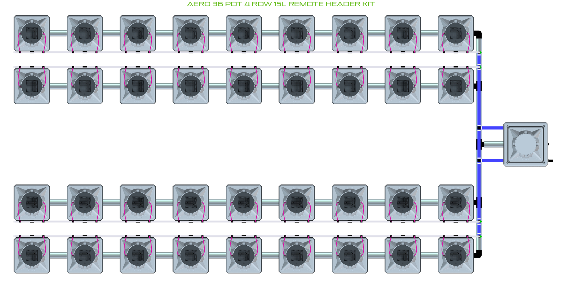 ALIEN AERO 36 Pot 4 Row Kit