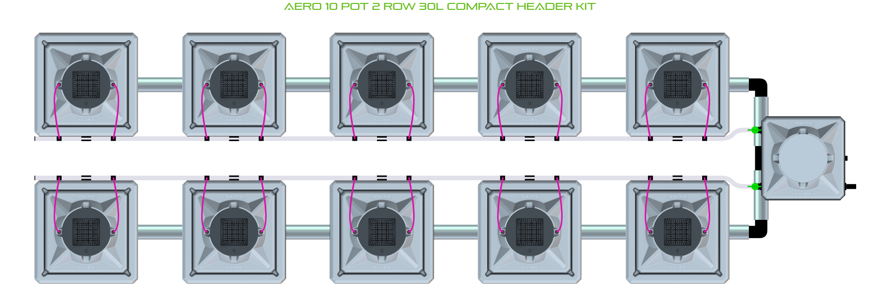 ALIEN AERO 10 Pot 2 Row Kit