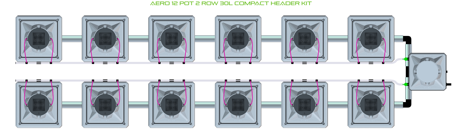 ALIEN AERO 12 Pot 2 Row Kit