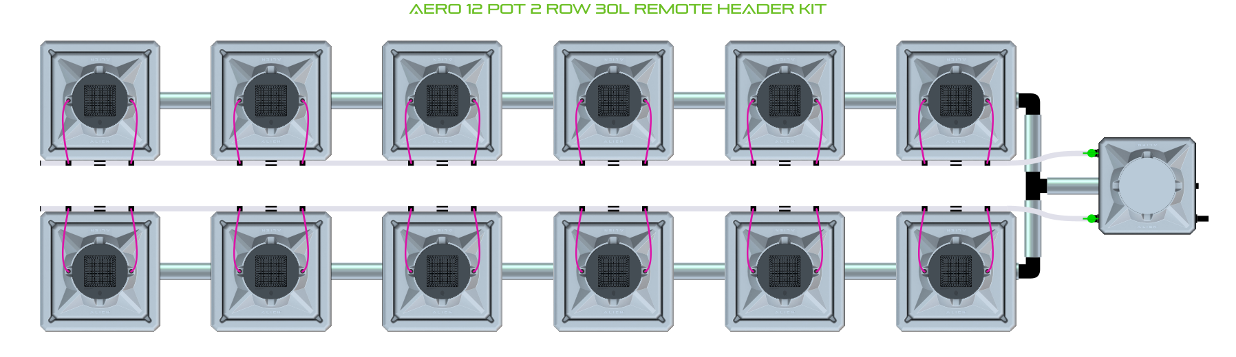 ALIEN AERO 12 Pot 2 Row Kit