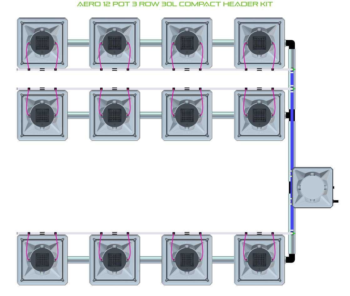 ALIEN AERO 12 Pot 3 Row Kit