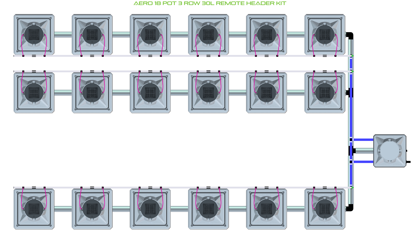 ALIEN AERO 18 Pot 3 Row Kit