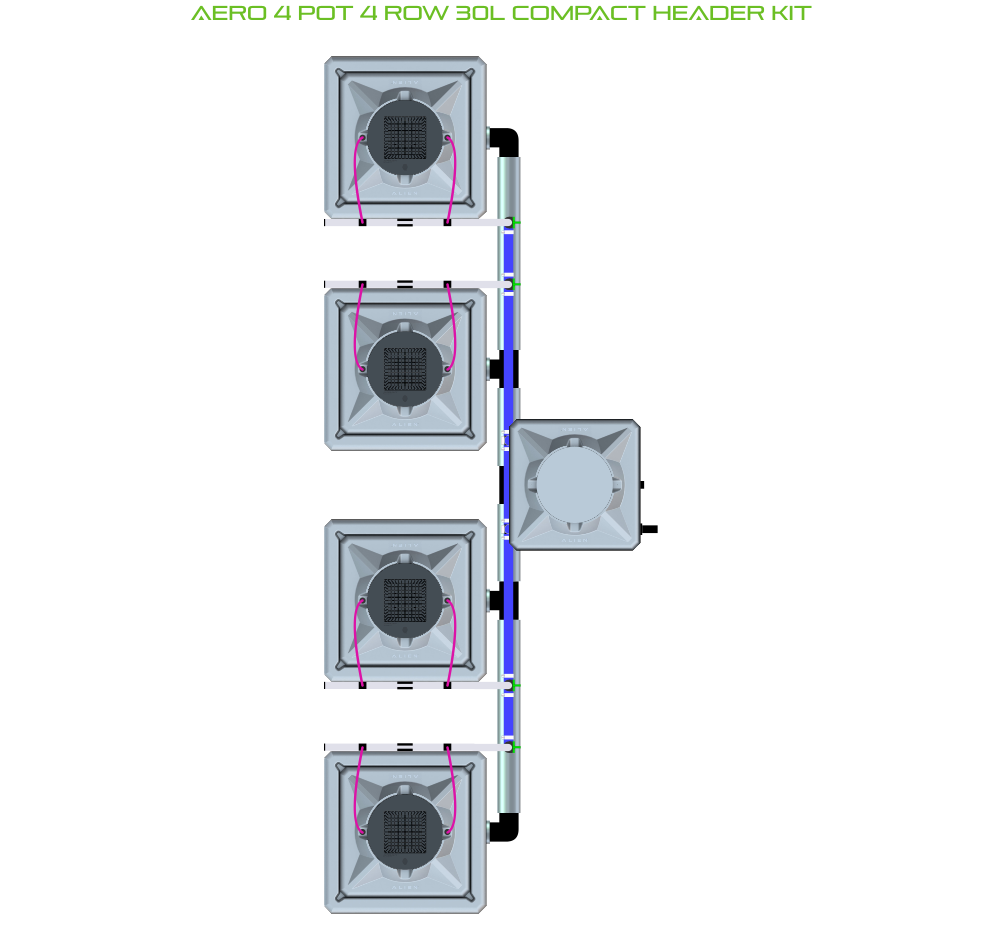 ALIEN AERO 4 Pot 4 Row Kit