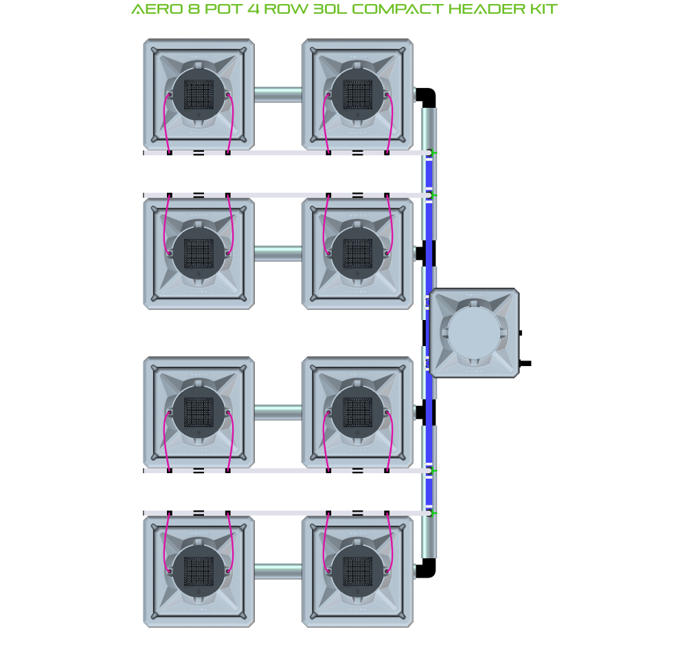 ALIEN AERO 8 Pot 4 Row Kit