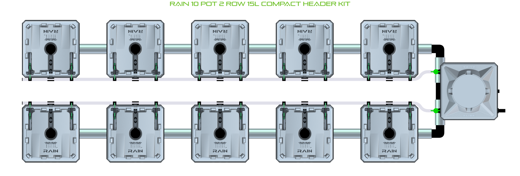 ALIEN RAIN 10 Pot 2 Row Kit