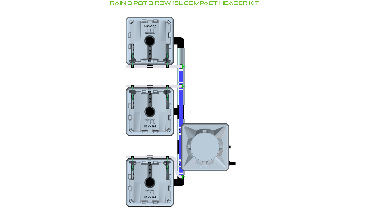 ALIEN RAIN 3 Pot 3 Row Kit