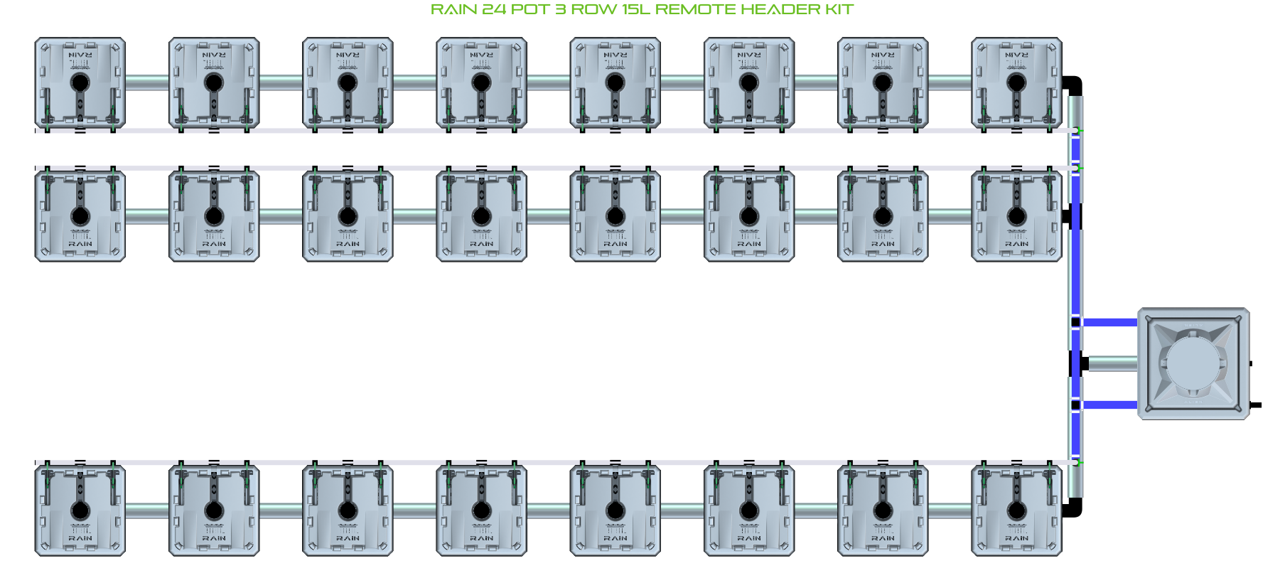 ALIEN RAIN 24 Pot 3 Row Kit