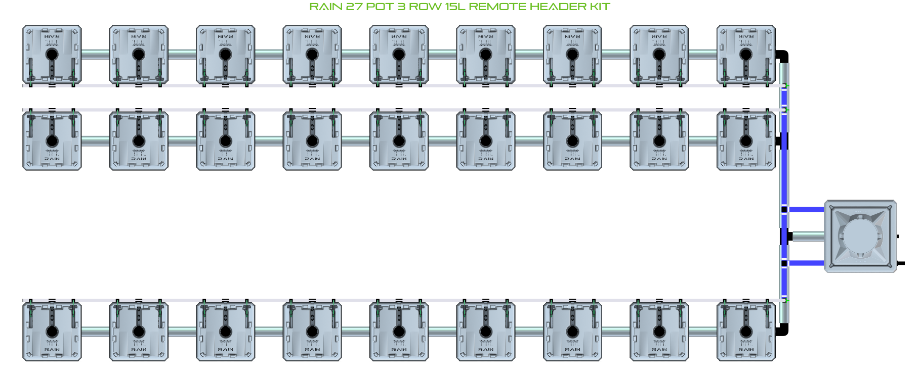ALIEN RAIN 27 Pot 3 Row Kit
