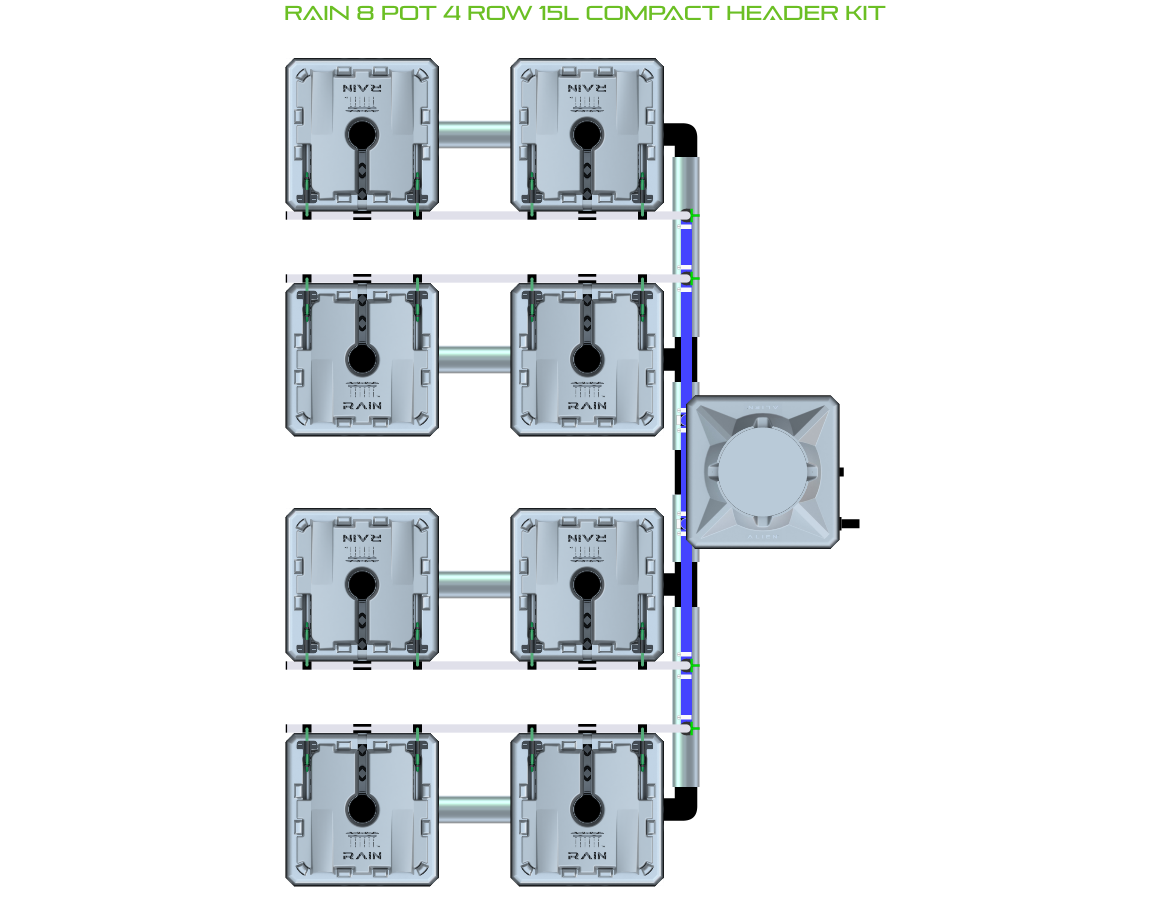 ALIEN RAIN 8 Pot 4 Row Kit