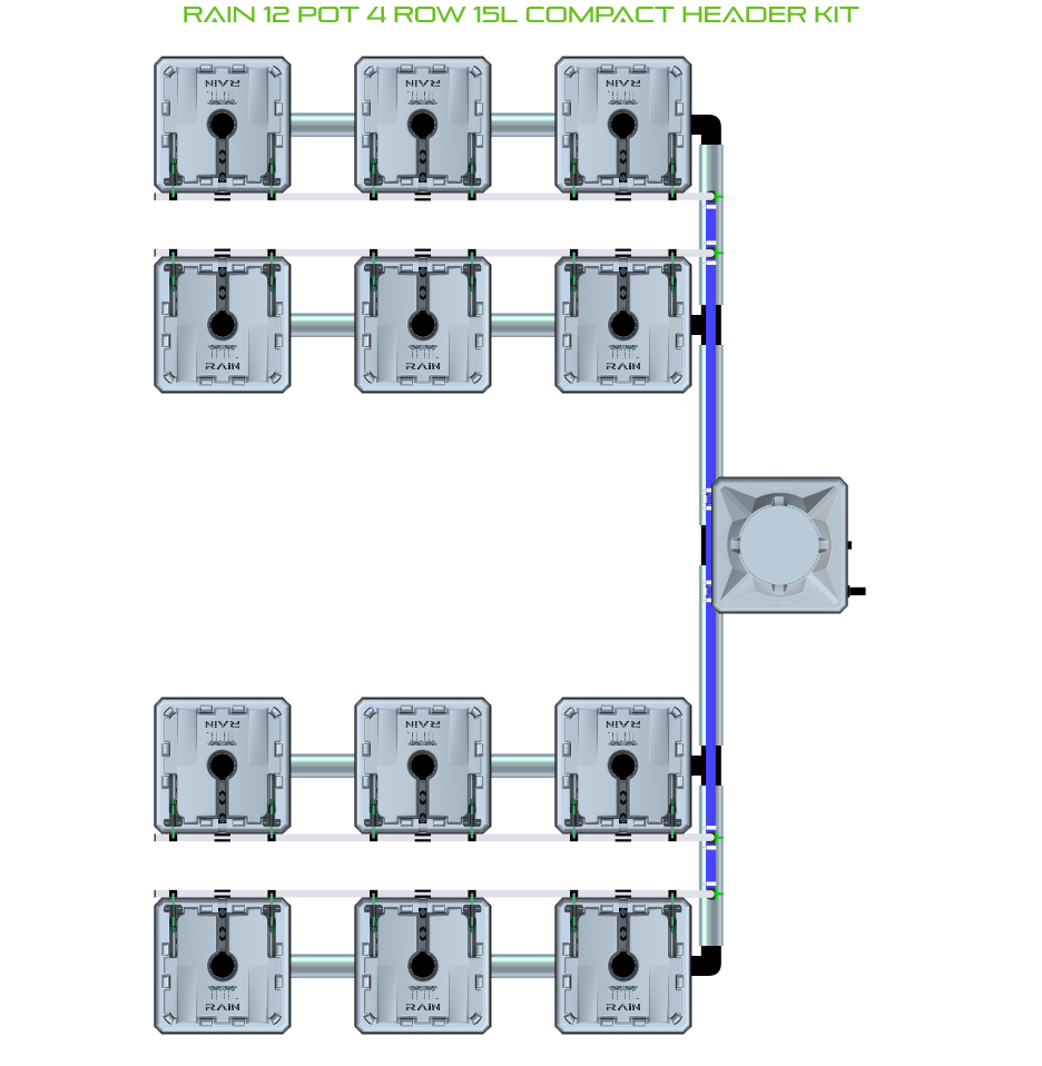 ALIEN RAIN 12 Pot 4 Row Kit