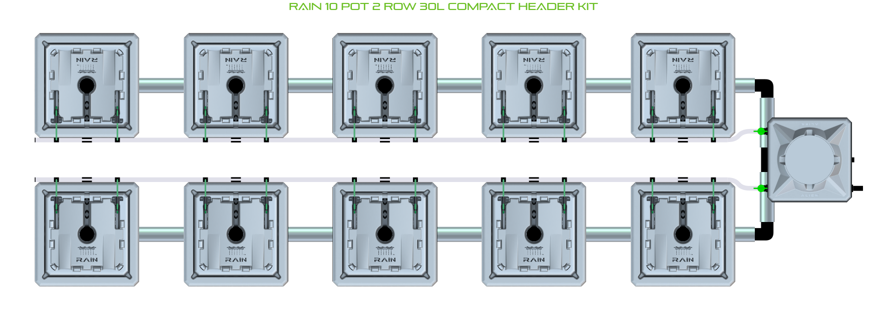 ALIEN RAIN 10 Pot 2 Row Kit