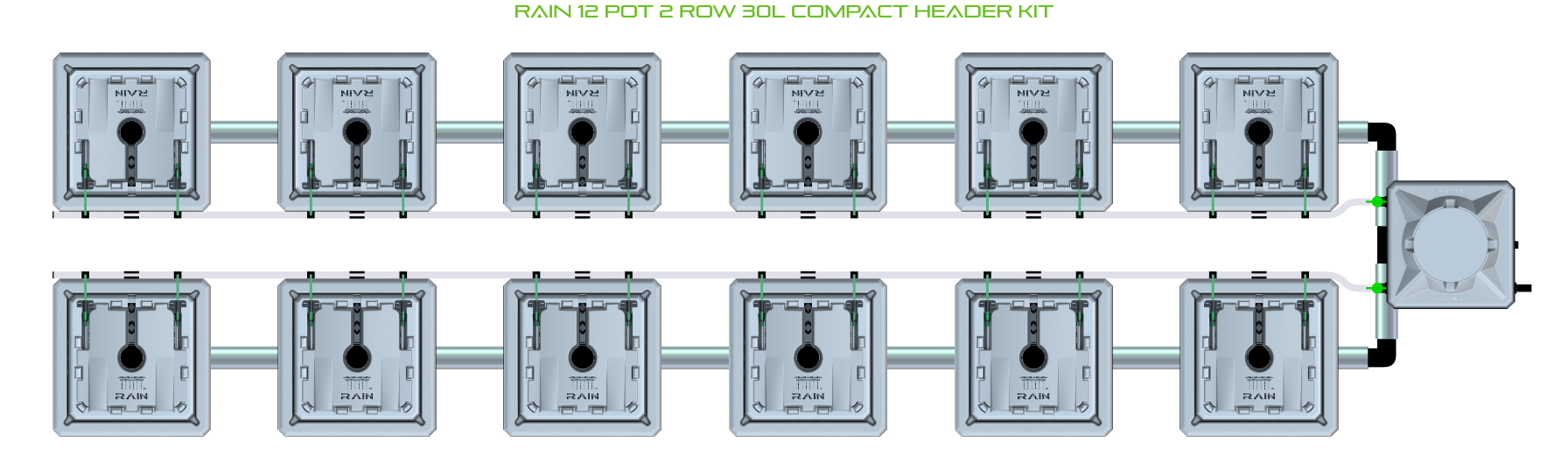 ALIEN RAIN 12 Pot 2 Row Kit