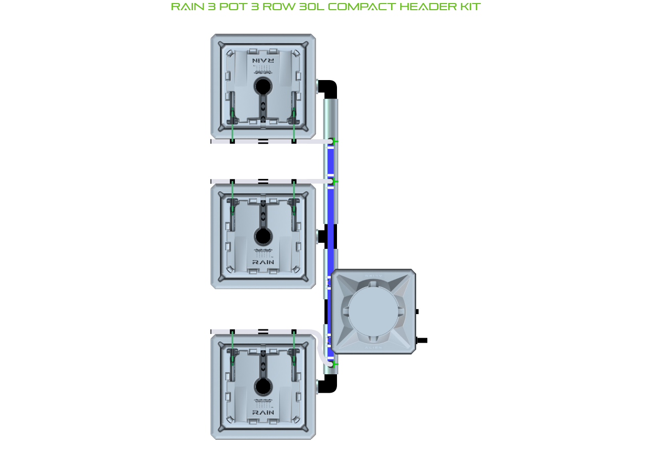 ALIEN RAIN 3 Pot 3 Row Kit