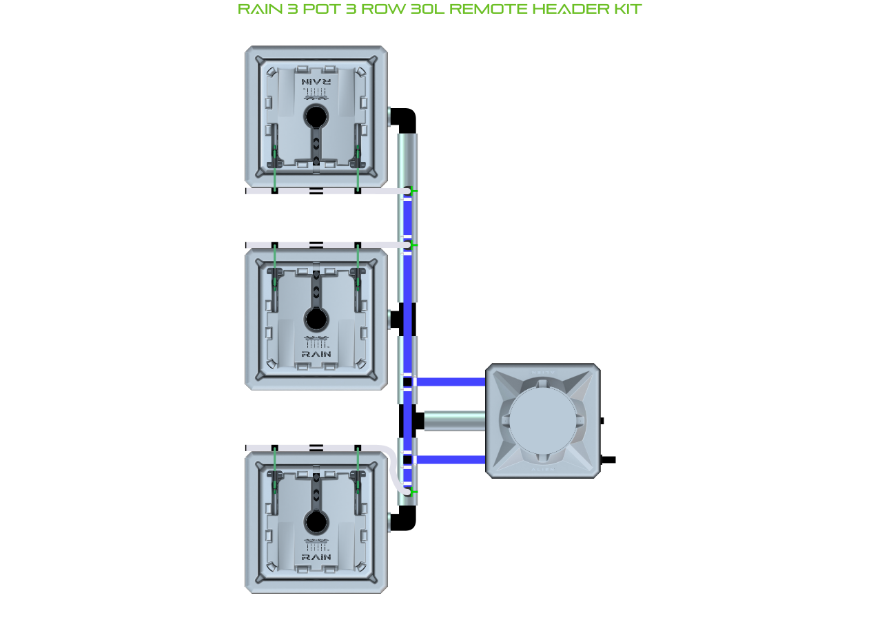 ALIEN RAIN 3 Pot 3 Row Kit