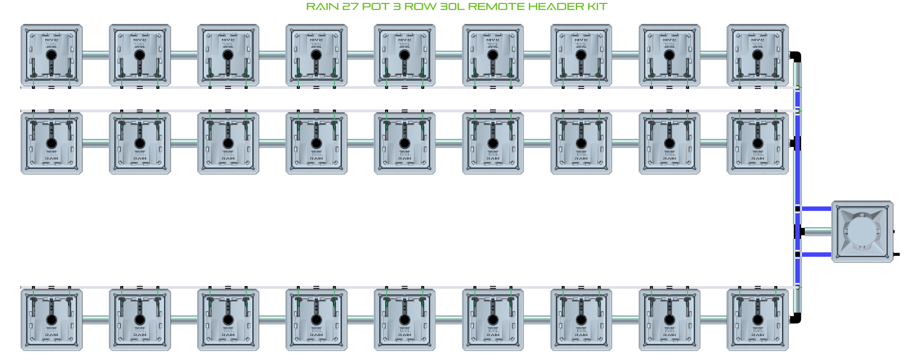 ALIEN RAIN 27 Pot 3 Row Kit