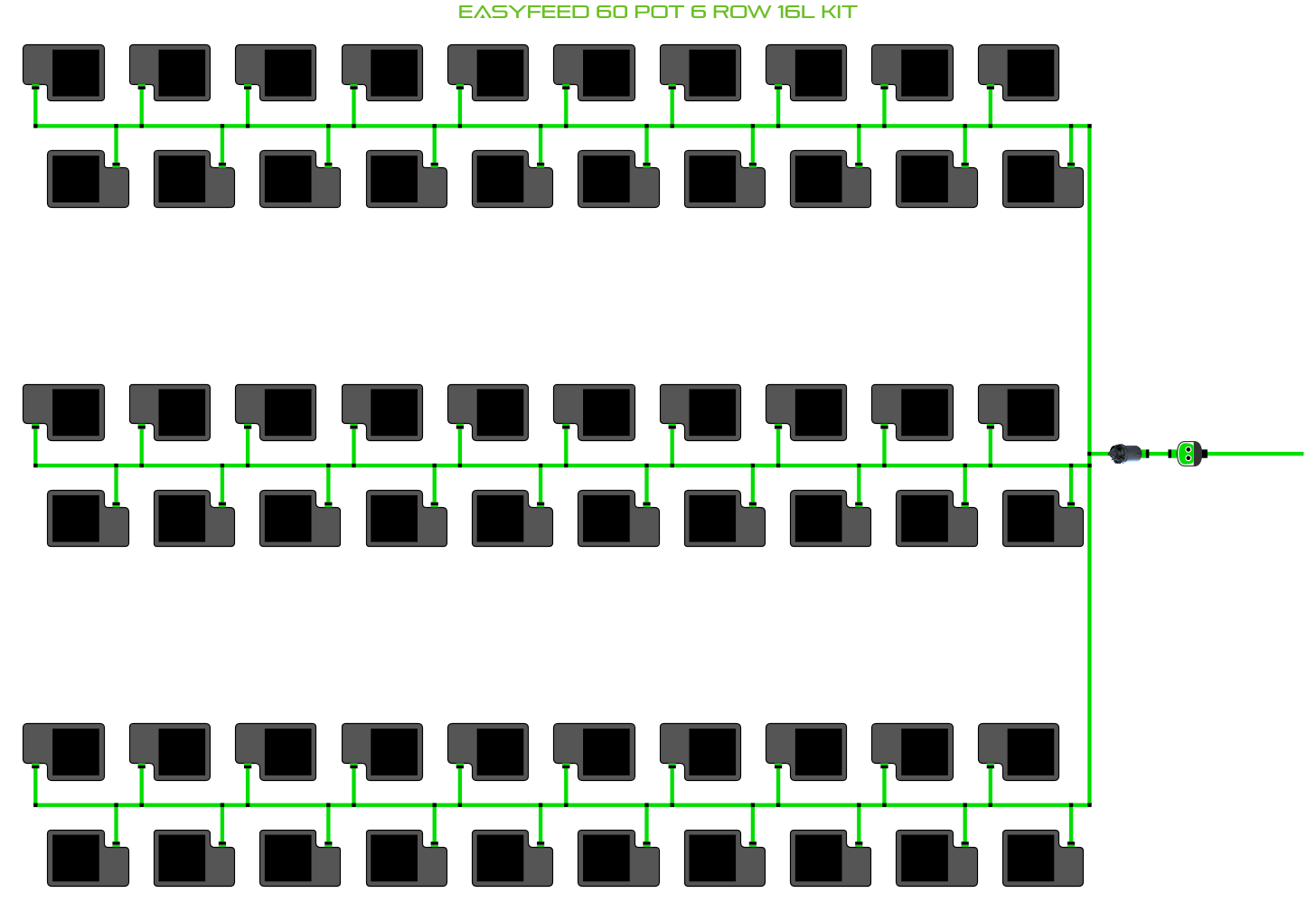 ALIEN EasyFeed 60 Pot 6 Row Kit