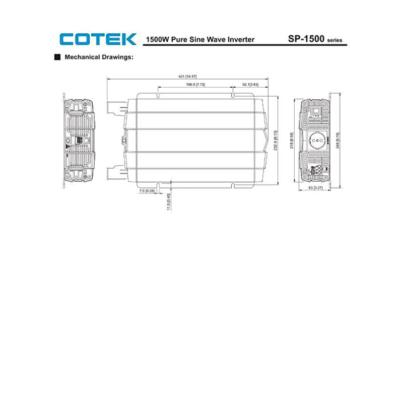 Inverters R Us COTEK 1500 Watt 24V Pure Sine Inverter SP-1500-124