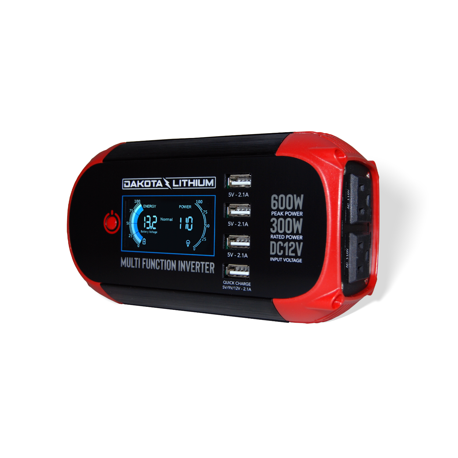 Dakota Lithium 300W Multi-Function Power Inverter (12V DC to 110V AC)