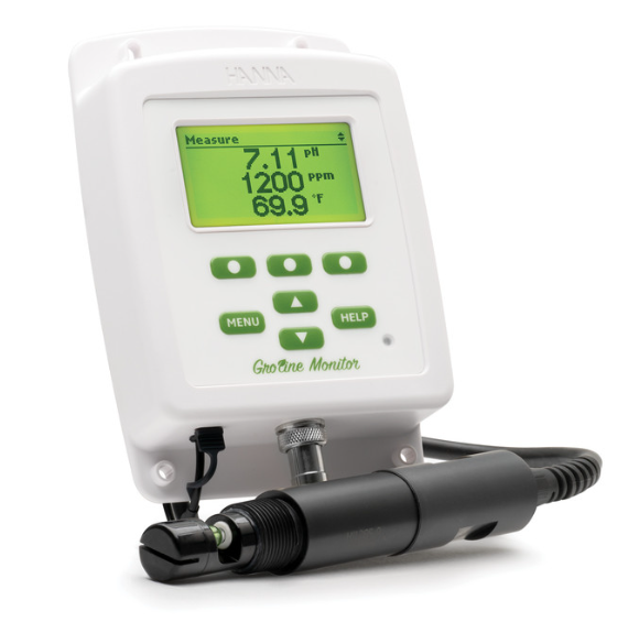 GroLine Monitor for Hydroponic Nutrients with Inline Probe