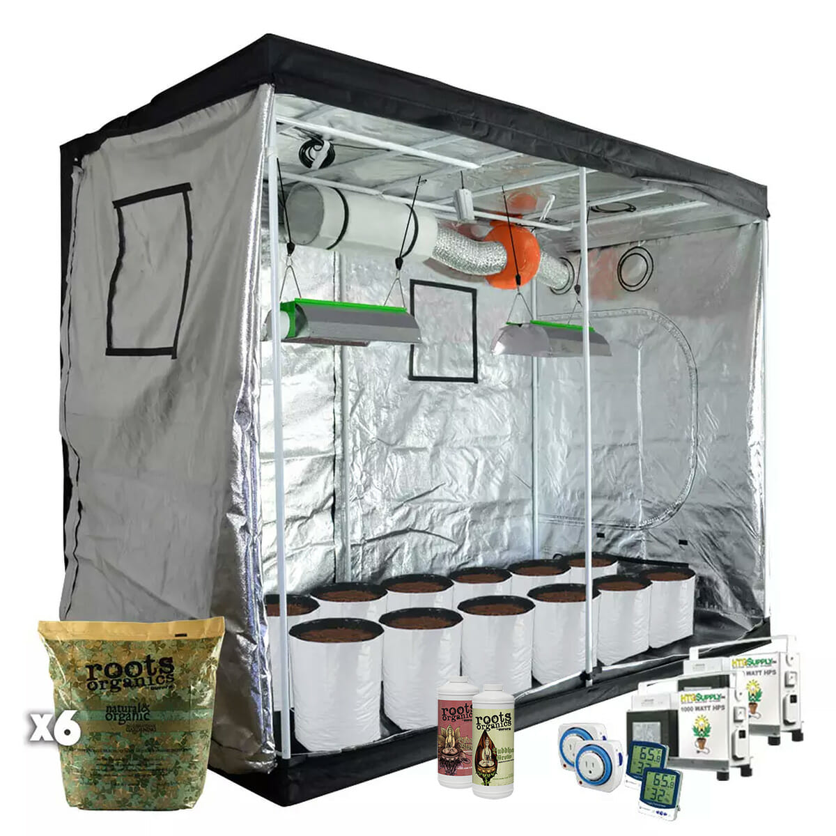 Supply 2000w XL 4' x 8' Organic Soil Grow Tent Kit