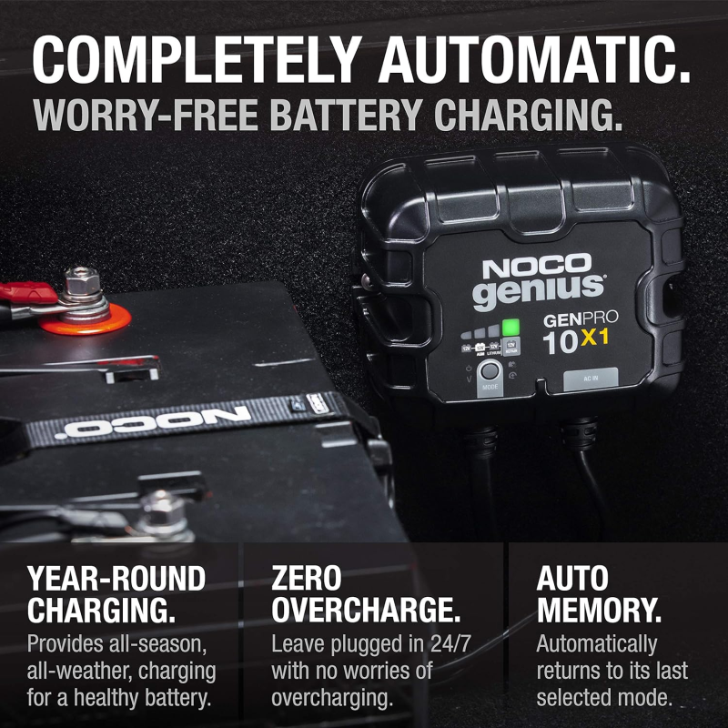 Inverters R Us NOCO GENPRO10X1 12V 1-Bank 10A On-Board Battery Charger