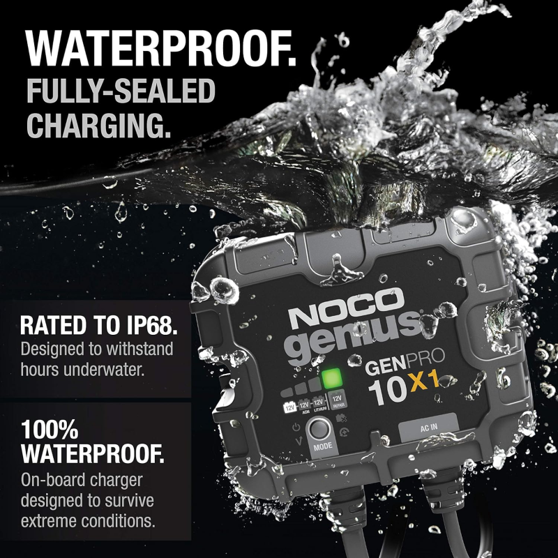 Inverters R Us NOCO GENPRO10X1 12V 1-Bank 10A On-Board Battery Charger