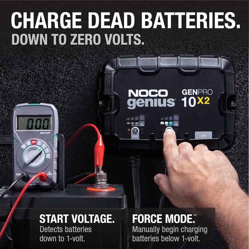 Inverters R Us NOCO GENPRO10X2 12V 2-Bank 20A On-Board Battery Charger