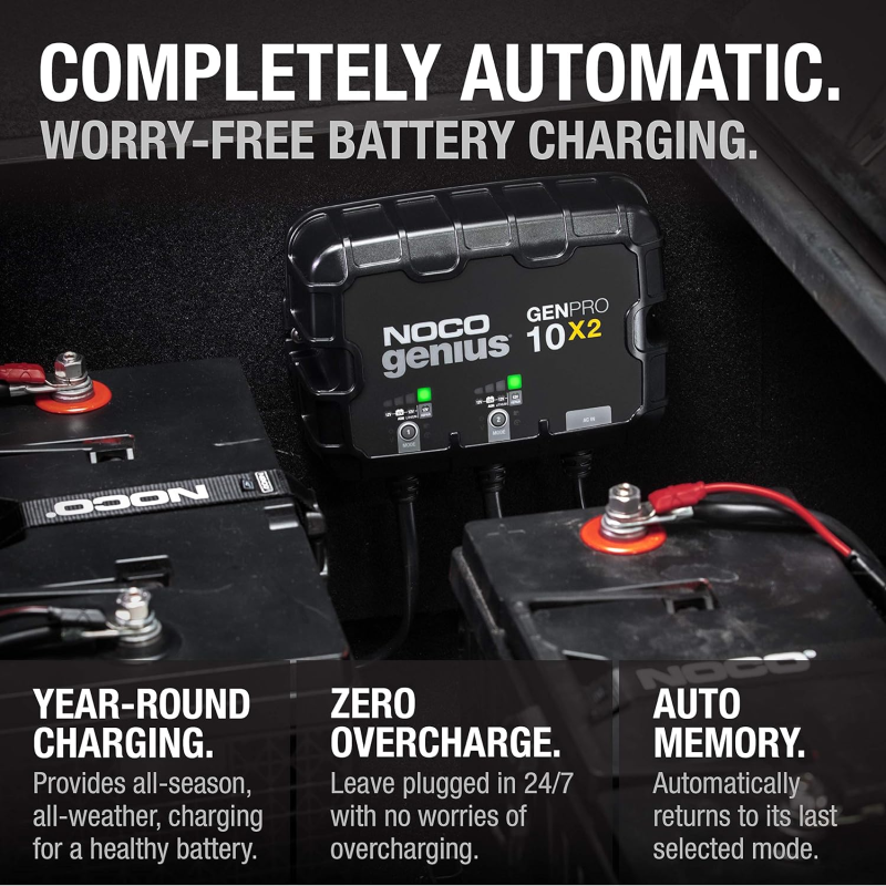 Inverters R Us NOCO GENPRO10X2 12V 2-Bank 20A On-Board Battery Charger