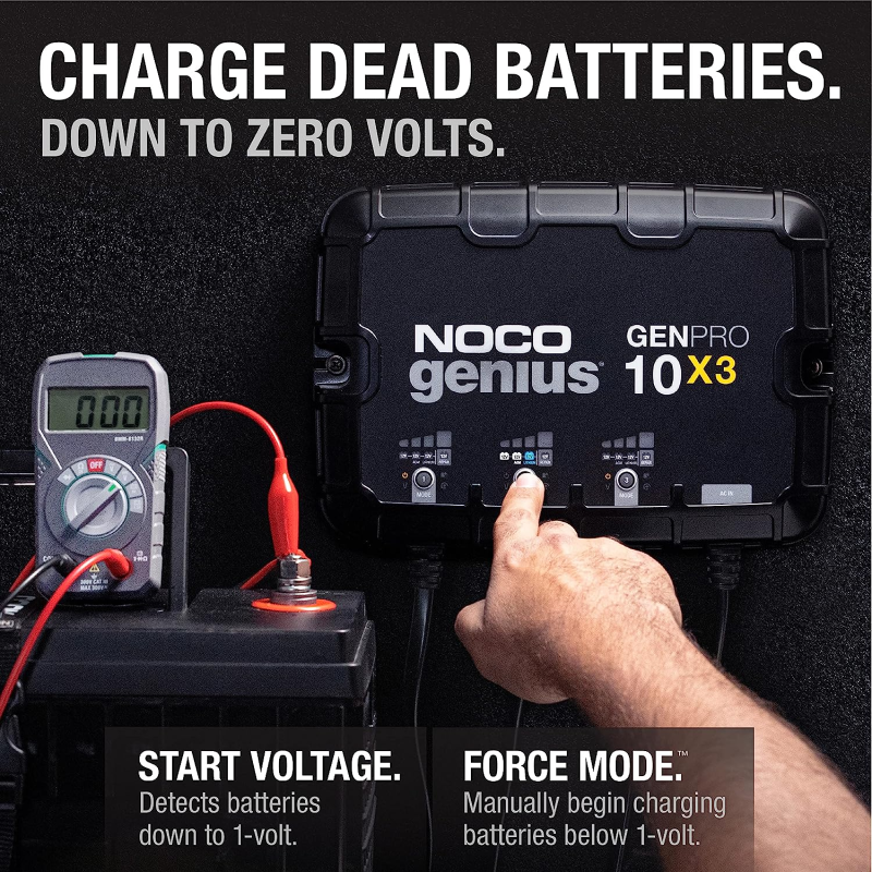 Inverters R Us NOCO GENPRO10X3 12V 3-Bank 30A On-Board Battery Charger