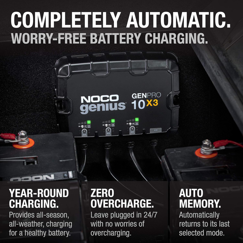 Inverters R Us NOCO GENPRO10X3 12V 3-Bank 30A On-Board Battery Charger