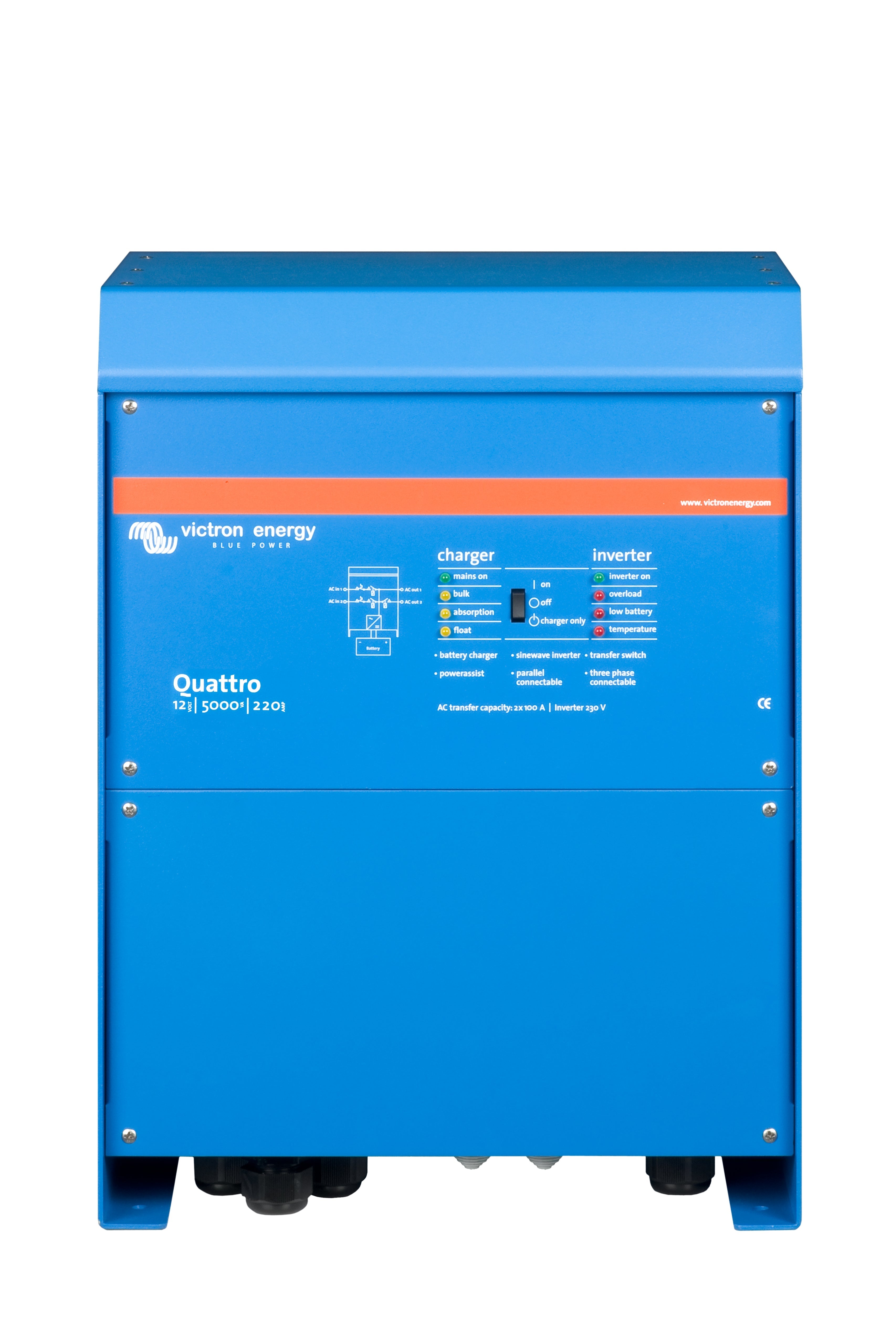 Victron QUA245023110 Quattro 24/5000/120-100/100 120V VE. Auth Dealer 5 year war