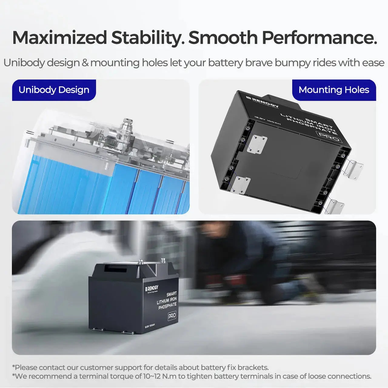 12V  100Ah Smart Lithium Iron Phosphate Battery w/Bluetooth & Self-heating Function | Pro Series
