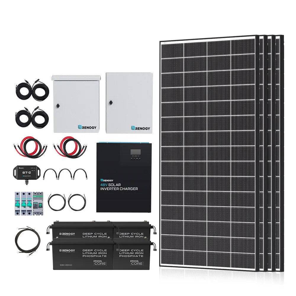 1200W/2500W Complete Solar Kit with 9.6kWh Batteries