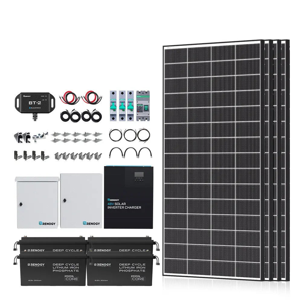 1200W/2500W Complete Solar Kit with 9.6kWh Batteries