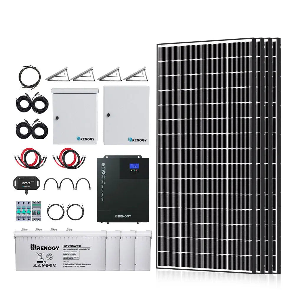 1200W/2500W Complete Solar Kit with 9.6kWh Batteries