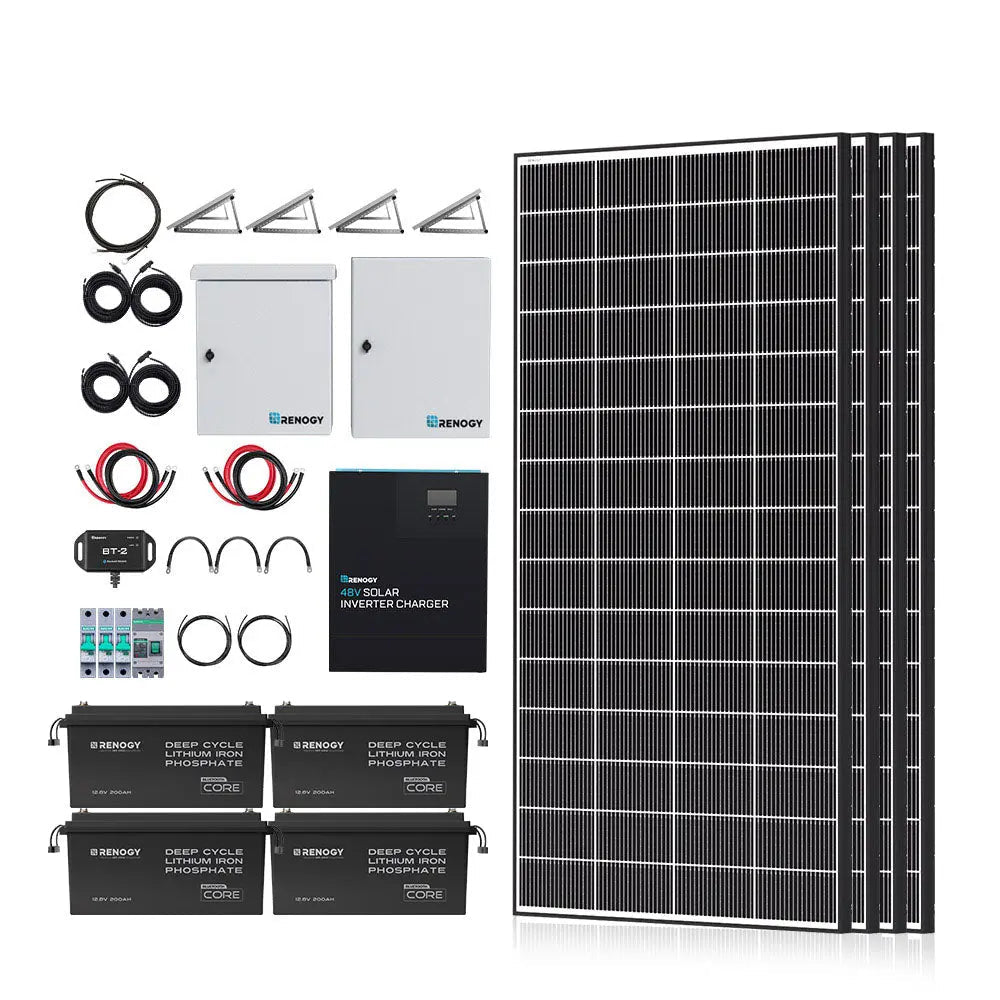 1200W/2500W Complete Solar Kit with 9.6kWh Batteries