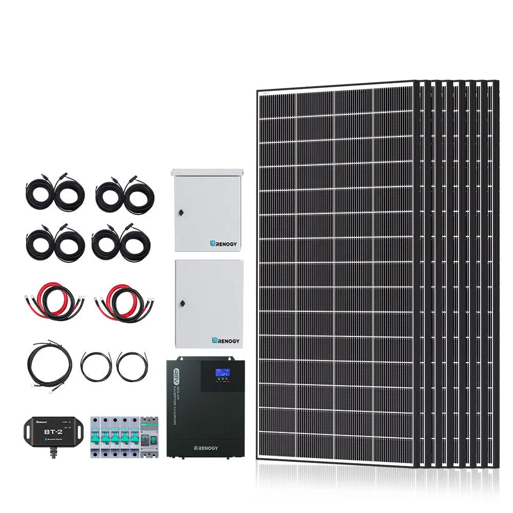 1200W/2500W Complete Solar Kit with 9.6kWh Batteries