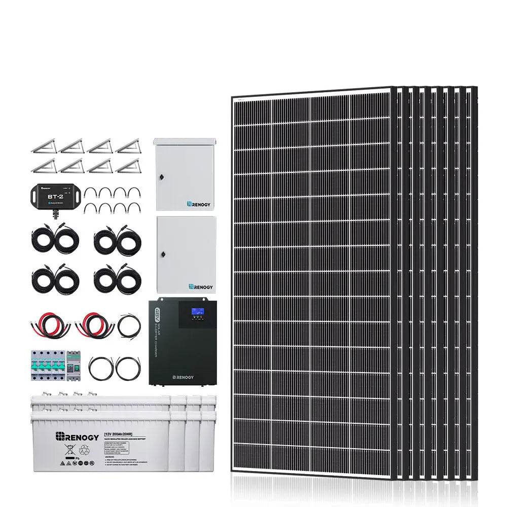 1200W/2500W Complete Solar Kit with 9.6kWh Batteries