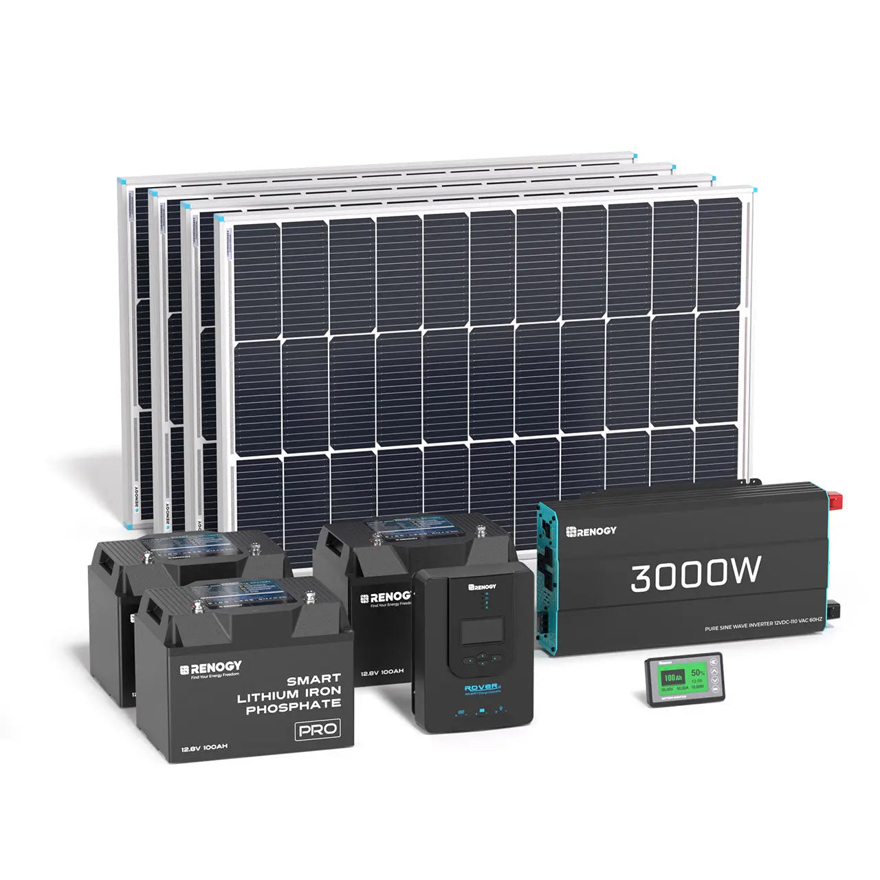 400W 12V Complete Solar Panel Kit with 3.6kWh Battery