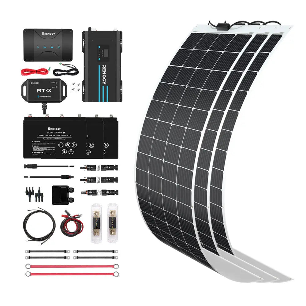 600W 12V Solar Panel Kit with DC-DC Assembly