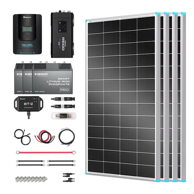 800W 12V Complete Solar Panel Kit with 3.6kWh Battery