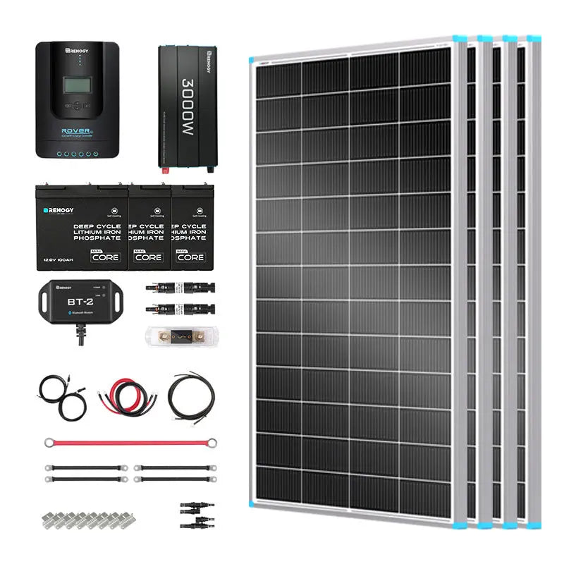 800W 12V Complete Solar Panel Kit with 3.6kWh Battery