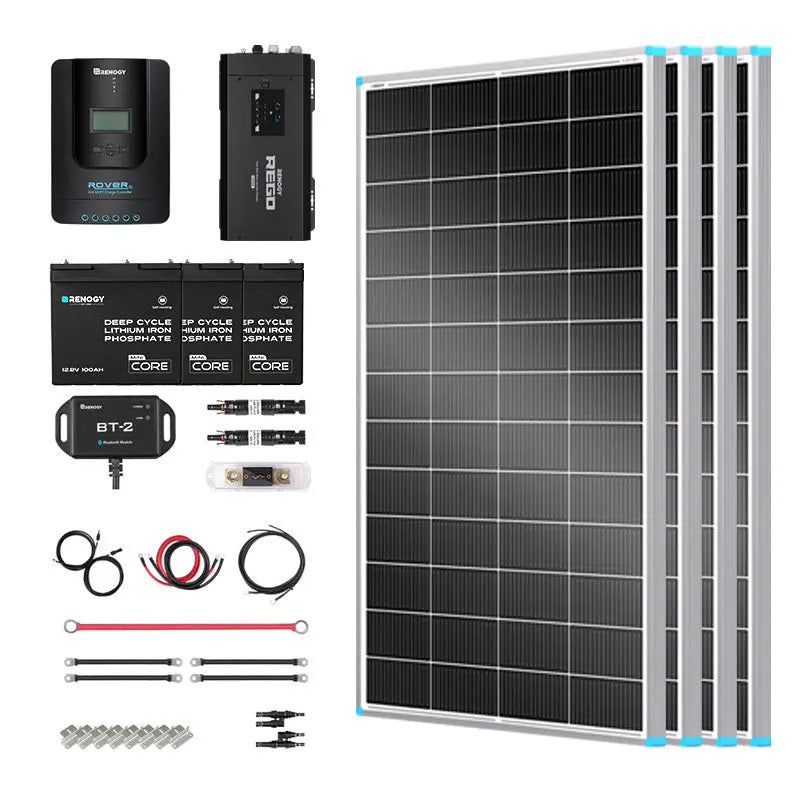 800W 12V Complete Solar Panel Kit with 3.6kWh Battery