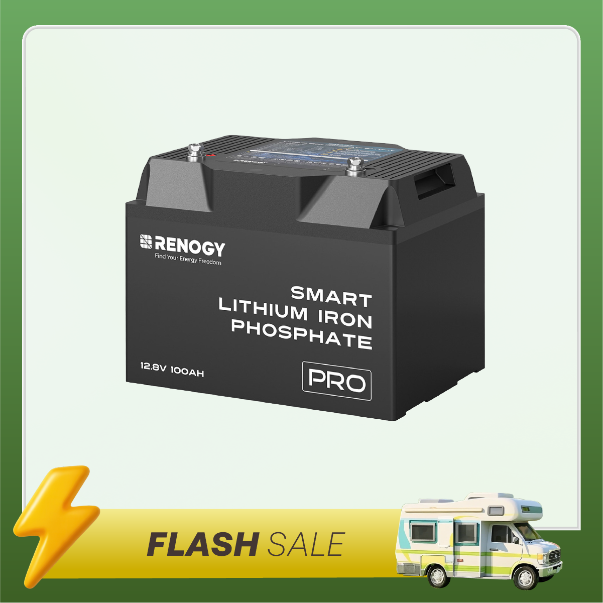 12V  100Ah Smart Lithium Iron Phosphate Battery w/Bluetooth & Self-heating Function | Pro Series