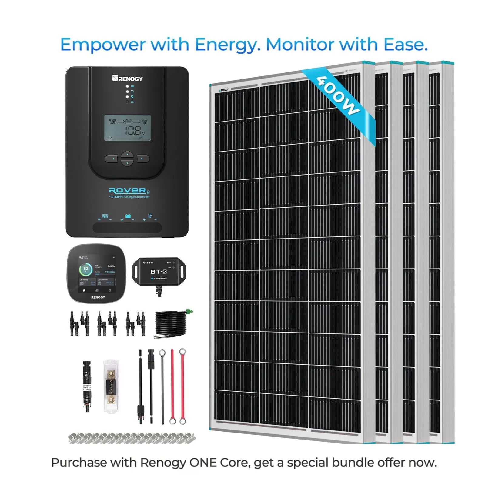 400W 12V Solar Panel Kit with Optional Smart Monitoring