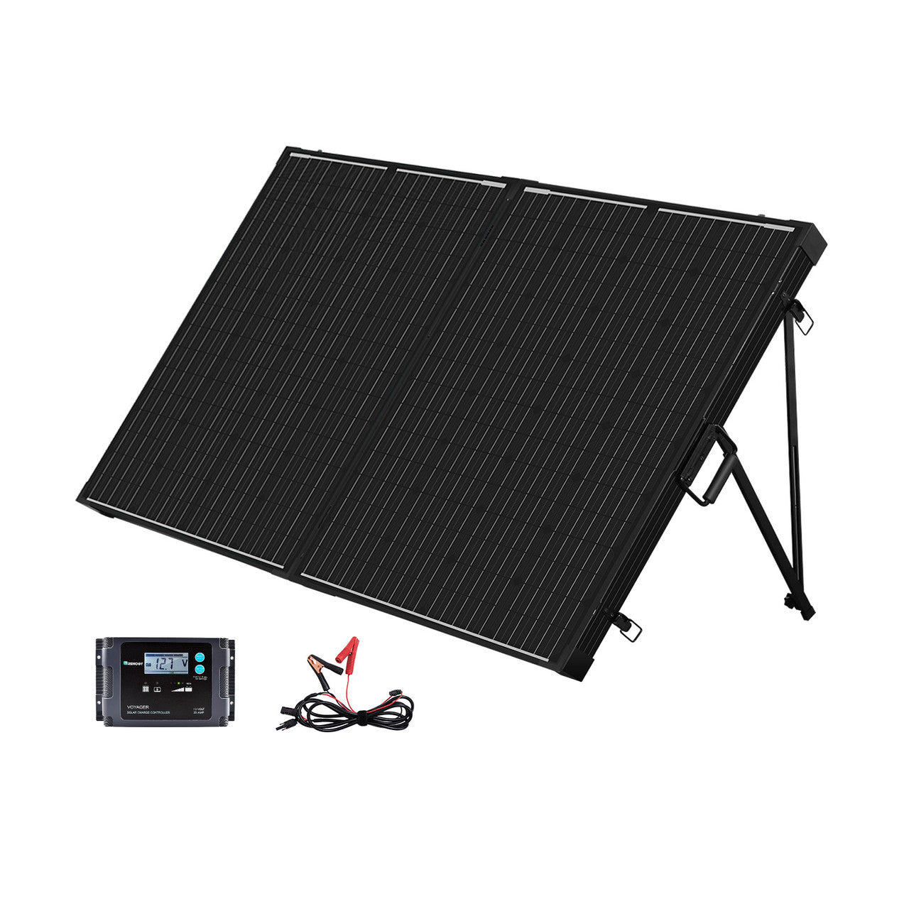 200W Portable Solar Panel Suitcase w/ 20A PWM Controller
