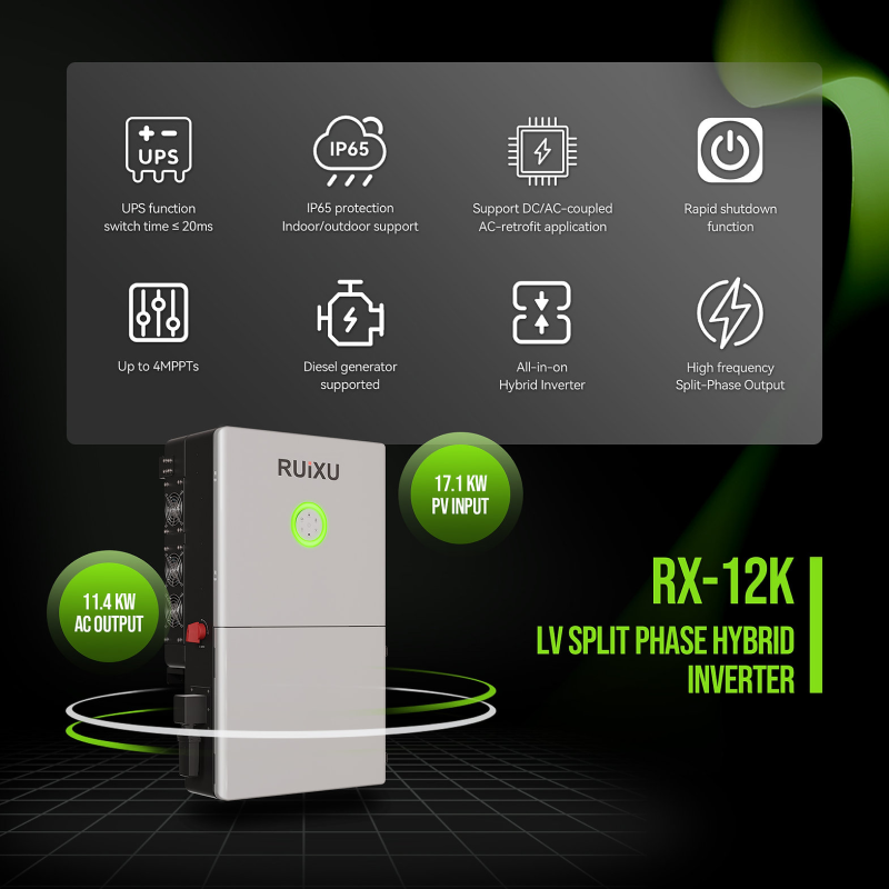 Inverters R Us RUiXU Split Phase Hybrid Inverter RX-12K